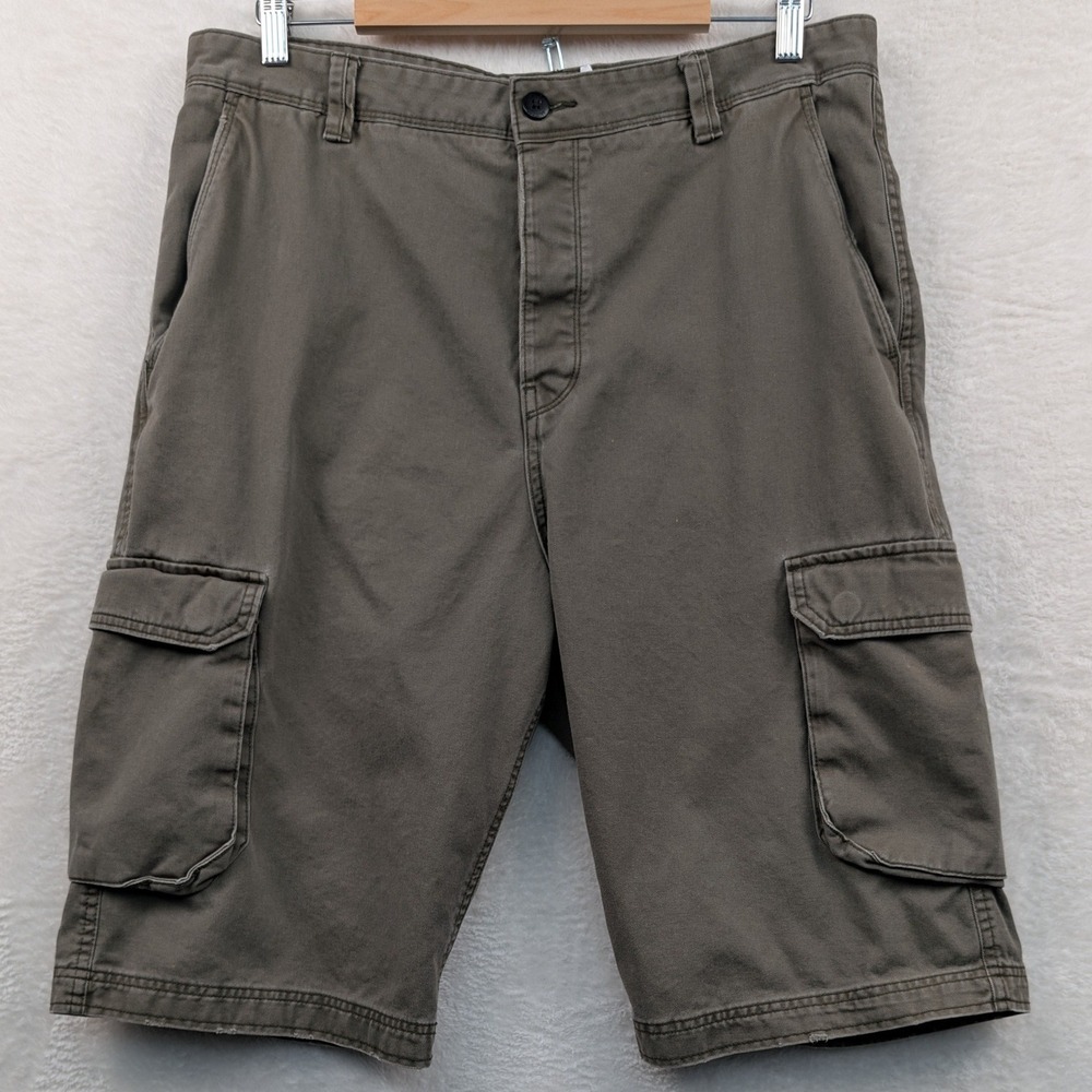 H&M Divided Cargo Shorts Men's 36 Olive Green 13" Relaxed Utility Streetwear